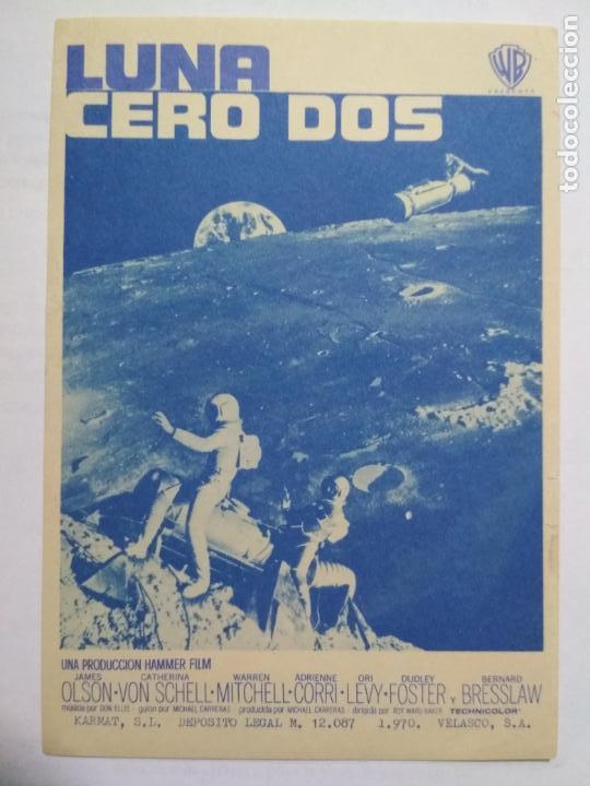 Cine: FOLLETO DE CINE, LUNA CERO DOS CON JAMES OLSON, ORIGINAL, A&Ntilde;OS 60, SIN PUBLICIDAD