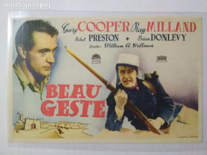 Cine: FOLLETO DE CINE, BEAU GESTE CON GARY COOPER, ORIGINAL, SIN PUBLICIDAD