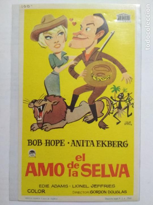 Kino: FOLLETO DE CINE, EL AMO DE LA SELVA CON BOB HOPE, ORIGINAL, SIN PUBLICIDAD