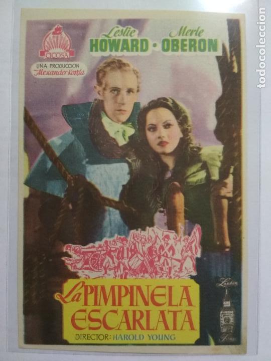 Kino: FOLLETO DE CINE, LA PIMPINELA ESCARLATA CON LESLIE HOWARD, ORIGINAL, SIN PUBLICIDAD