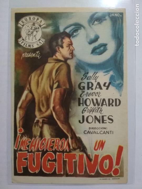 Kino: FOLLETO DE CINE, ME HICIERON FUGITIVO CON SALLY GRAY, ORIGINAL, SIN PUBLICIDAD