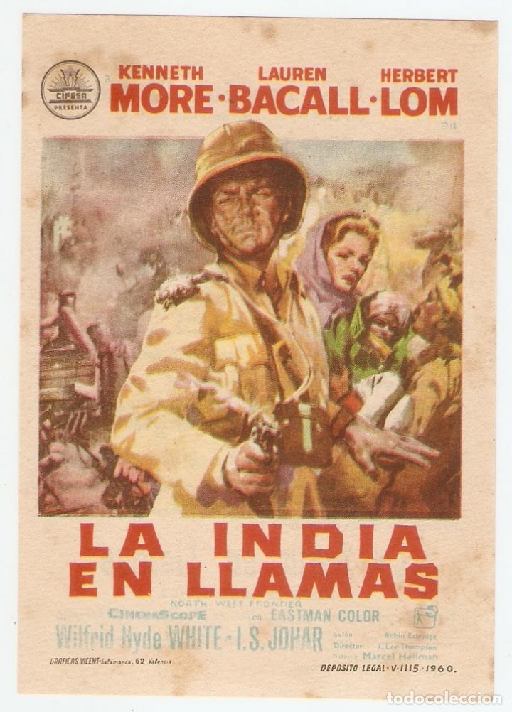Cine: LA INDIA EN LLAMAS - KENNETH MORE, LAUREN BACALL, HERBERT LOM - SAL&Oacute;N CINE ESPA&Ntilde;A, MASNOU