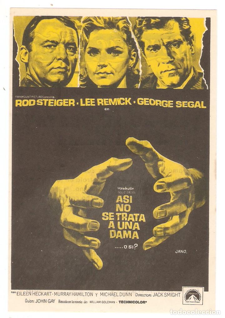 Cinema: AS&Iacute; NO SE TRATA A UNA DAMA ...O SI? - ROD STEIGER, LEE REMICK, GEORGE SEGAL - JANO - MAJESTIC CINEMA