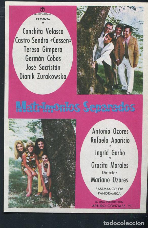 Cine: PROGRAMA ORIGINAL CONCHA VELASCO MATRIMONIOS SEPARADOS - Foto 1