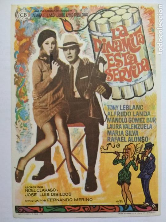 Kino: FOLLETO DE CINE, LA DINAMITA ESTA SERVIDA CON TONY LEBLANC, ORIGINAL, SIN PUBLICIDAD