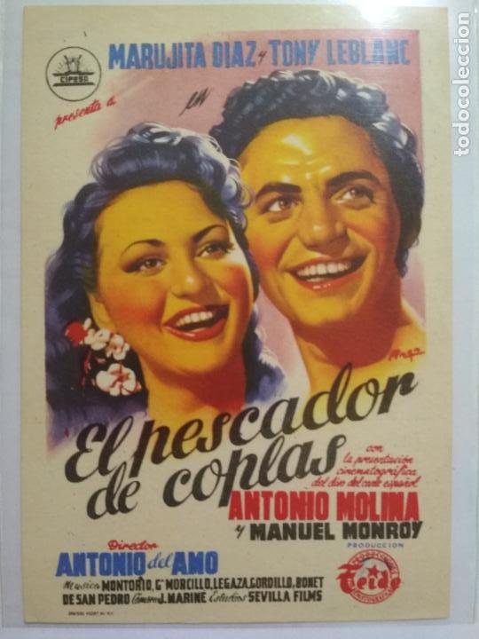 Kino: FOLLETO DE CINE, EL PESCADOR DE COPLAS CON ANTONIO MOLINA, ORIGINAL, SIN PUBLICIDAD