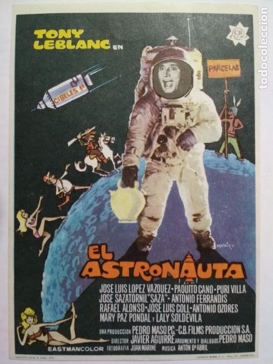 Kino: FOLLETO DE CINE, EL ASTRONAUTA CON TONY LEBLANC, ORIGINAL, SIN PUBLICIDAD