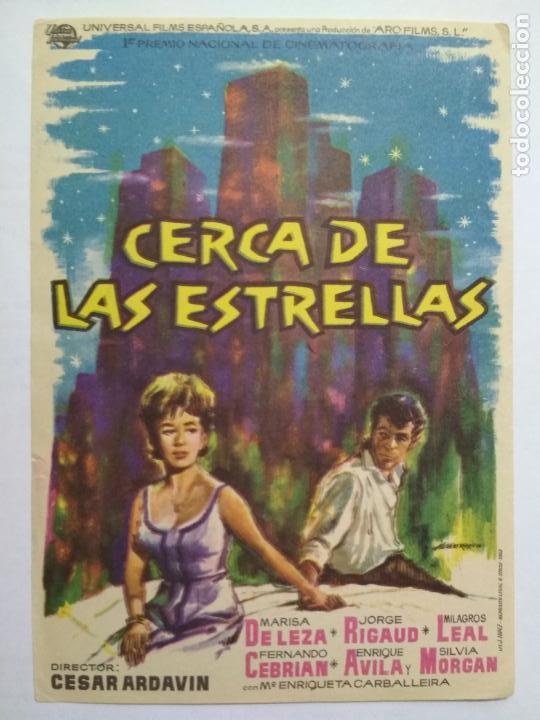 Kino: FOLLETO DE CINE, CERCA DE LAS ESTRELLAS CON MARISA DE LEZA, ORIGINAL, SIN PUBLICIDAD