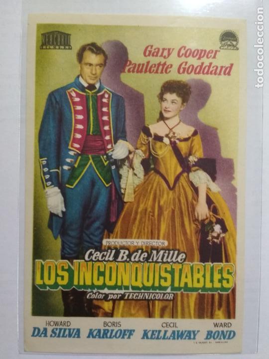 Cine: FOLLETO DE CINE, LOS INCONQUISTABLES CON GARY COOPER, ORIGINAL, SIN PUBLICIDAD