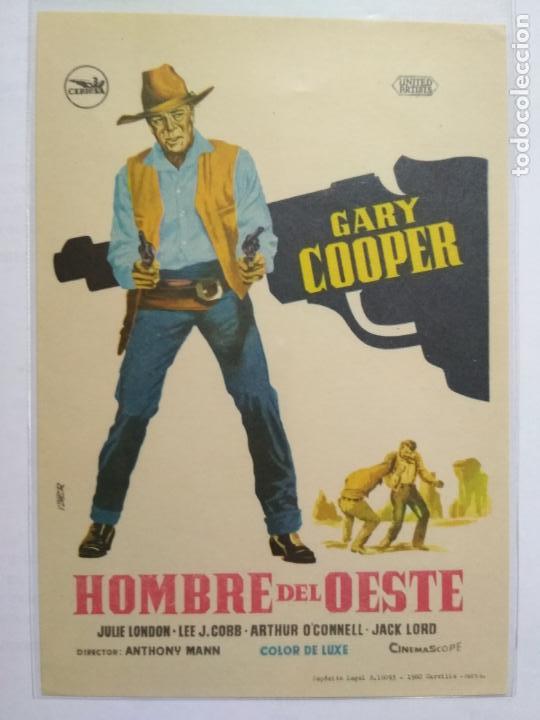 Cine: FOLLETO DE CINE, HOMBRE DEL OESTE CON GARY COOPER, ORIGINAL, SIN PUBLICIDAD