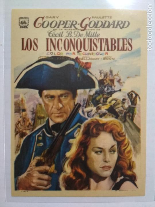 Cine: FOLLETO DE CINE, LOS INCONQUISTABLES CON GARY COOPER, ORIGINAL, SIN PUBLICIDAD