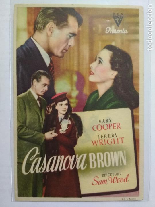 Cine: FOLLETO DE CINE, CASANOVA BROWN CON GARY COOPER, ORIGINAL, SIN PUBLICIDAD