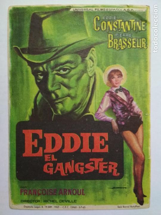 Folhetos de m&atilde;o de filmes antigos de cinema: FOLLETO DE CINE, EDDIE EL GANGSTER CON EDDIE CONSTANTINE, ORIGINAL, SIN PUBLICIDAD