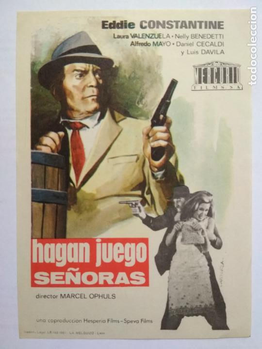 Folhetos de m&atilde;o de filmes antigos de cinema: FOLLETO DE CINE, HAGAN JUEGO SE&Ntilde;ORAS CON EDDIE CONSTANTINE, ORIGINAL, SIN PUBLICIDAD