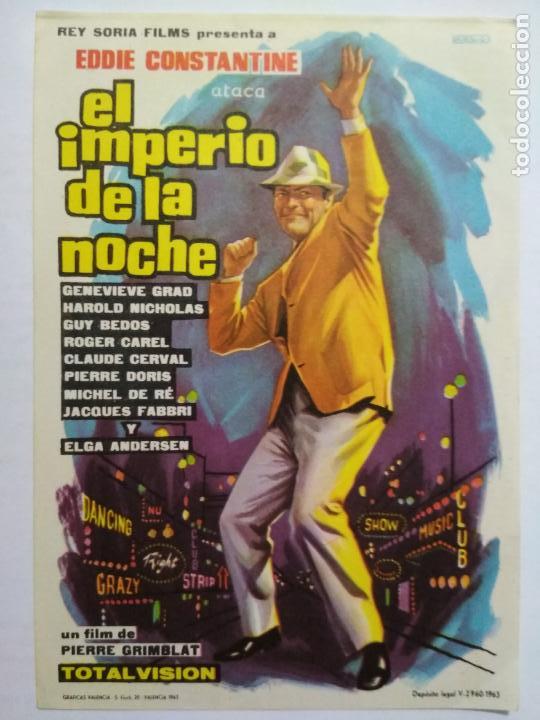 Folhetos de m&atilde;o de filmes antigos de cinema: FOLLETO DE CINE, EL IMPERIO DE LA NOCHE CON EDDIE CONSTANTINE, ORIGINAL, SIN PUBLICIDAD