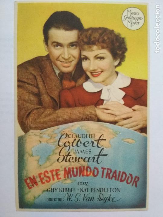 Folhetos de m&atilde;o de filmes antigos de cinema: FOLLETO DE CINE, EN ESTE MUNDO TRAIDOR CON CLAUDETTE COLBERT, ORIGINAL, SIN PUBLICIDAD