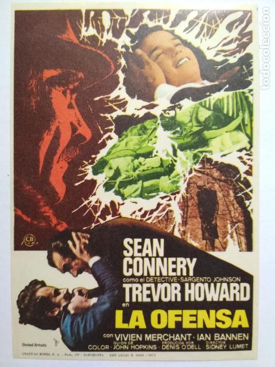 Folhetos de m&atilde;o de filmes antigos de cinema: FOLLETO DE CINE, LA OFENSA CON SEAN CONNERY, ORIGINAL, SIN PUBLICIDAD