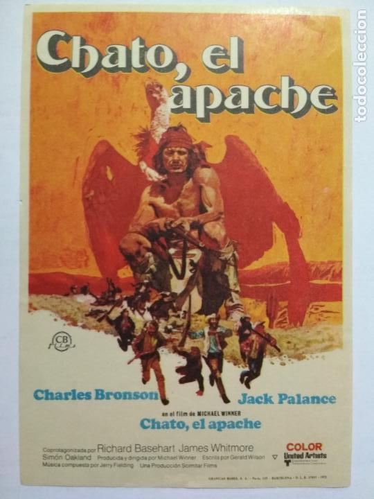 Folhetos de m&atilde;o de filmes antigos de cinema: FOLLETO DE CINE, CHATO EL APACHE CON CHARLES BRONSON, ORIGINAL, SIN PUBLICIDAD