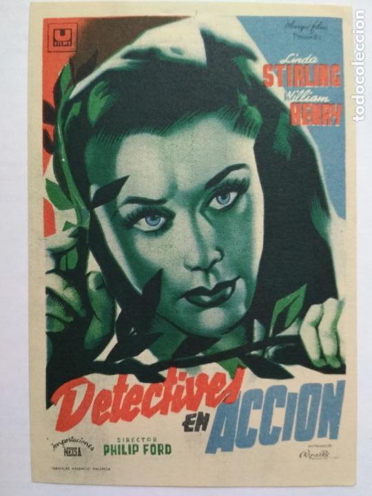 Folhetos de m&atilde;o de filmes antigos de cinema: FOLLETO DE CINE, DETECTIVES EN ACCION CON LINDA STIRLING, ORIGINAL, SIN PUBLICIDAD