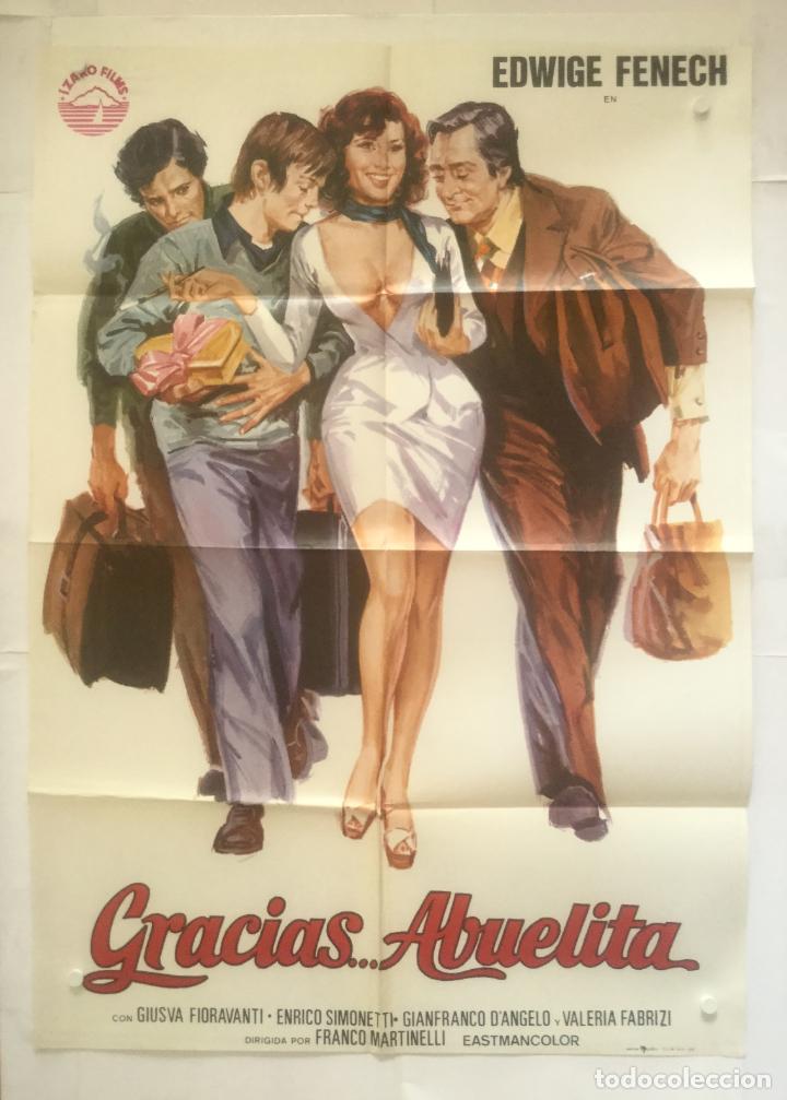 Folhetos de m&atilde;o de filmes antigos de cinema: gracias abuelita - poster cartel original cine - edwige fenech franco martinelli