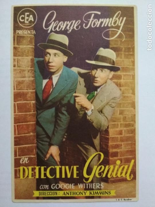 Folhetos de m&atilde;o de filmes antigos de cinema: FOLLETO DE CINE DETECTIVE GENIAL CON GEORGE FORMBY ORIGINAL, SIN PUBLICIDAD