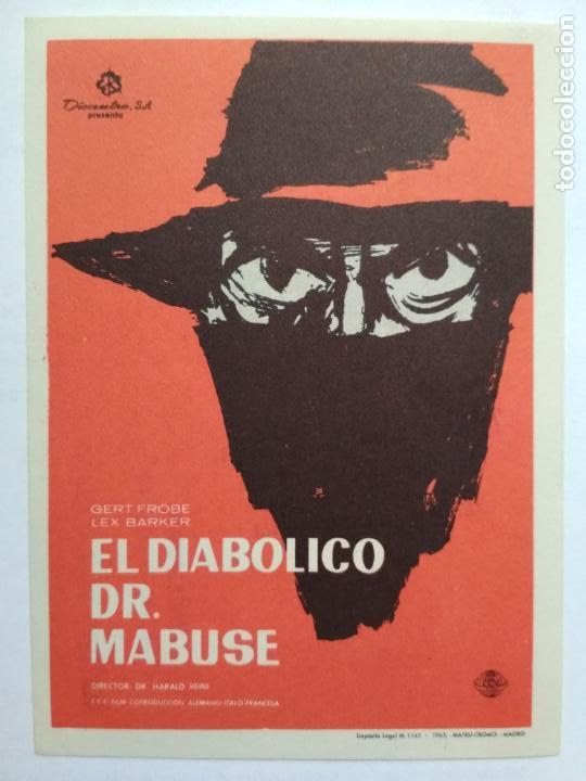 Folhetos de m&atilde;o de filmes antigos de cinema: FOLLETO DE CINE EL DIABOLICO DR. MABUSE CON GEORGE FORMBY ORIGINAL, SIN PUBLICIDAD