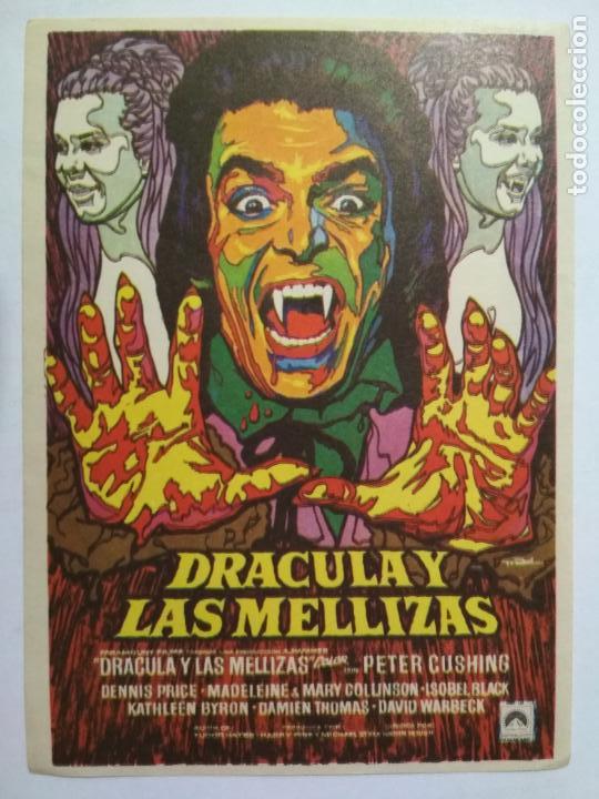 Cine: FOLLETO DE CINE, DRACULA Y LAS MELLIZAS CON PETER CUSHING ORIGINAL, SIN PUBLICIDAD