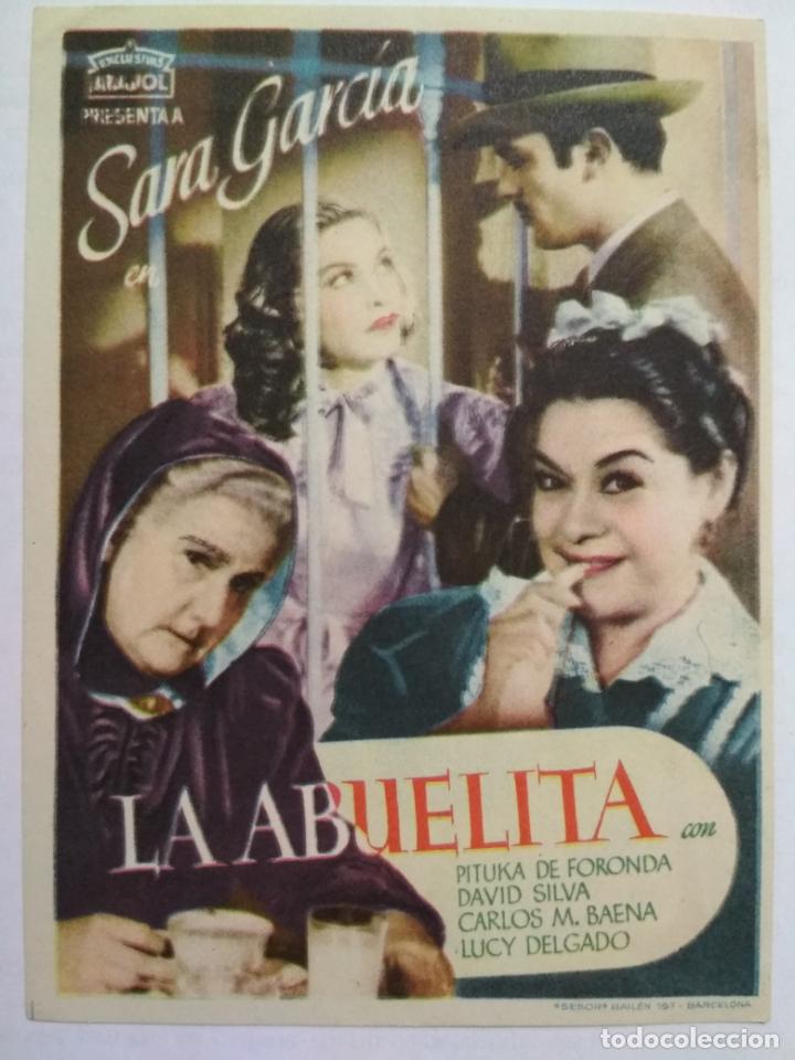 Folhetos de m&atilde;o de filmes antigos de cinema: FOLLETO DE CINE, LA ABUELITA CON SARA GARCIA, ORIGINAL, SIN PUBLICIDAD