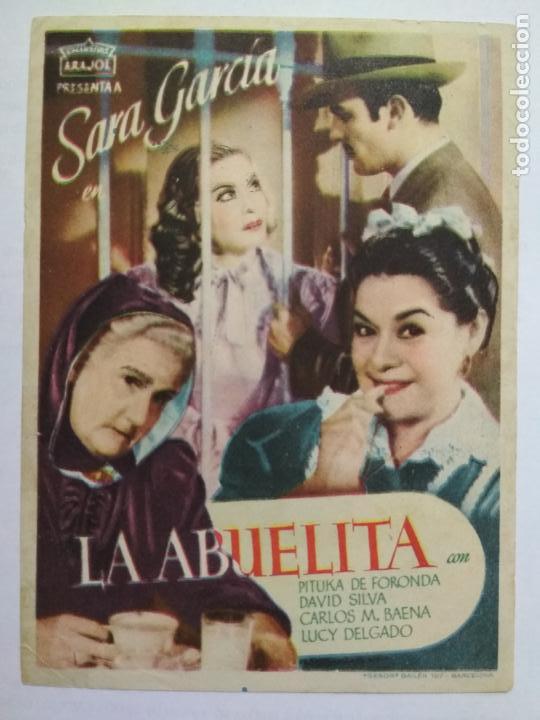 Folhetos de m&atilde;o de filmes antigos de cinema: FOLLETO DE CINE, LA ABUELITA CON SARA GARCIA, ORIGINAL, SIN PUBLICIDAD