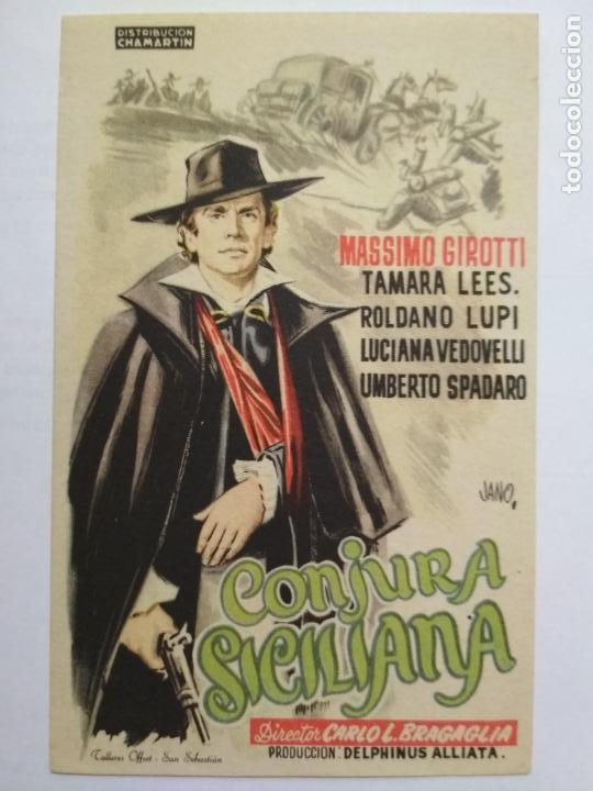Folhetos de m&atilde;o de filmes antigos de cinema: FOLLETO DE CINE, CONJURA SICILIANA CON MASSIMO GIROTTI, ORIGINAL, SIN PUBLICIDAD