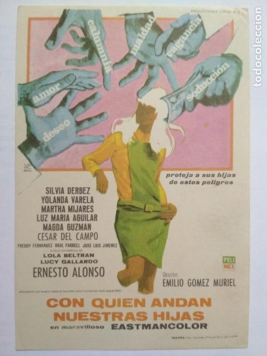 Folhetos de m&atilde;o de filmes antigos de cinema: FOLLETO DE CINE, CON QUIEN ANDAN NUESTRAS HIJAS CON SILVIA DERBEZ, ORIGINAL, SIN PUBLICIDAD
