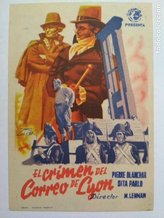 Folhetos de m&atilde;o de filmes antigos de cinema: FOLLETO DE CINE, EL CRIMEN DEL CORREO DE LYON CON PIERRE BLANCHAR, ORIGINAL, SIN PUBLICIDAD