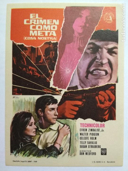 Folhetos de m&atilde;o de filmes antigos de cinema: FOLLETO DE CINE, EL CRIMEN COMO META, ORIGINAL, SIN PUBLICIDAD