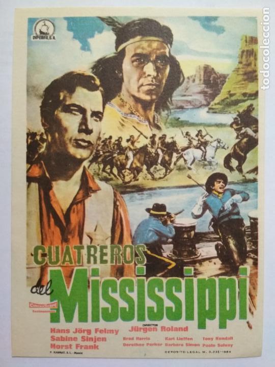 Folhetos de m&atilde;o de filmes antigos de cinema: FOLLETO DE CINE, CUATREROS DEL MISSISSIPPI, ORIGINAL, SIN PUBLICIDAD