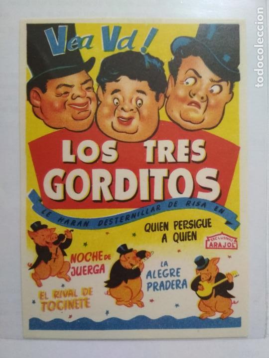 Folhetos de m&atilde;o de filmes antigos de cinema: FOLLETO DE CINE, LOS TRES GORDITOS, ORIGINAL, SIN PUBLICIDAD