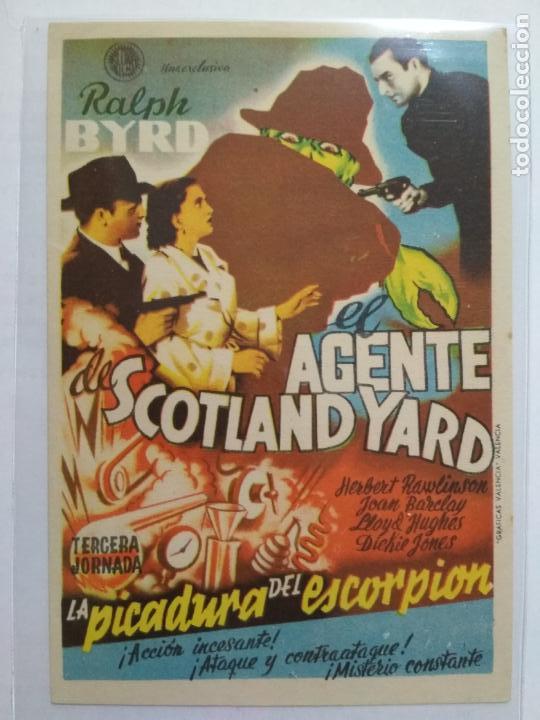 Folhetos de m&atilde;o de filmes antigos de cinema: FOLLETO DE CINE, AGENTE DE SCOTLAND YARD, ORIGINAL, SIN PUBLICIDAD