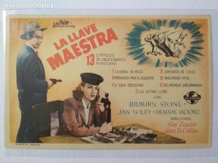 Folhetos de m&atilde;o de filmes antigos de cinema: FOLLETO DE CINE, LA LLAVE MAESTRA, ORIGINAL SIN PUBLICIDAD
