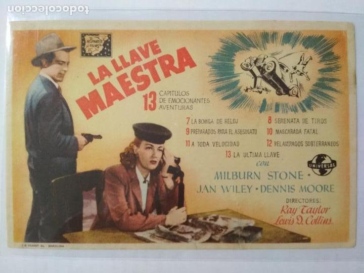 Folhetos de m&atilde;o de filmes antigos de cinema: FOLLETO DE CINE, LA LLAVE MAESTRA, ORIGINAL SIN PUBLICIDAD