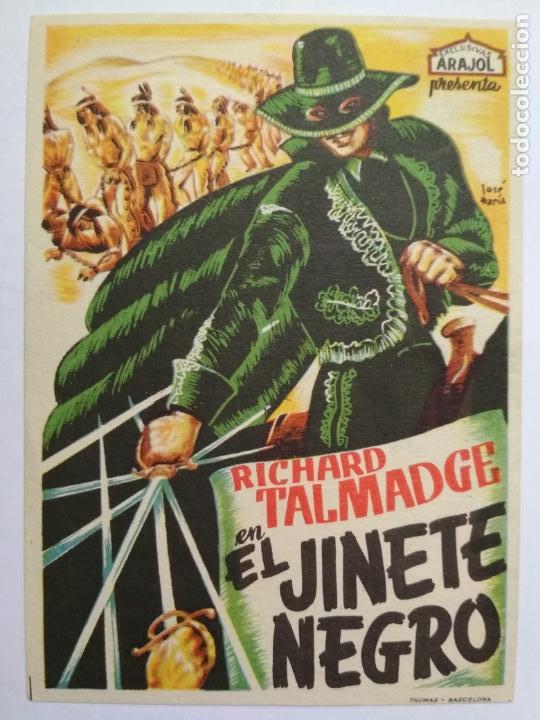 Folhetos de m&atilde;o de filmes antigos de cinema: FOLLETO DE CINE, EL JINETE NEGRO, ORIGINAL SIN PUBLICIDAD