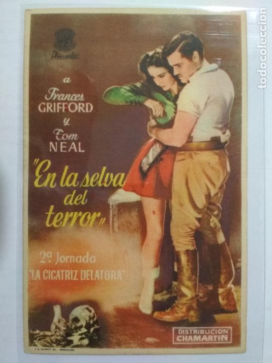 Folhetos de m&atilde;o de filmes antigos de cinema: FOLLETO DE CINE, EN LA SELVA DEL TERROR, ORIGINAL SIN PUBLICIDAD