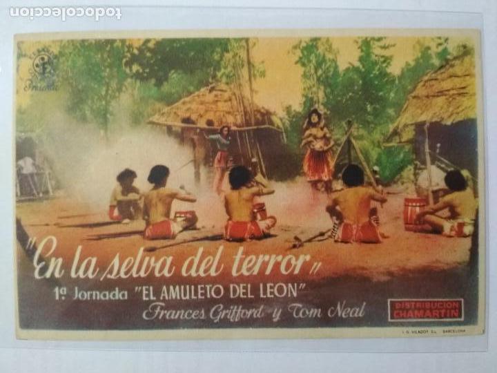 Folhetos de m&atilde;o de filmes antigos de cinema: FOLLETO DE CINE, EN LA SELVA DEL TERROR, ORIGINAL SIN PUBLICIDAD