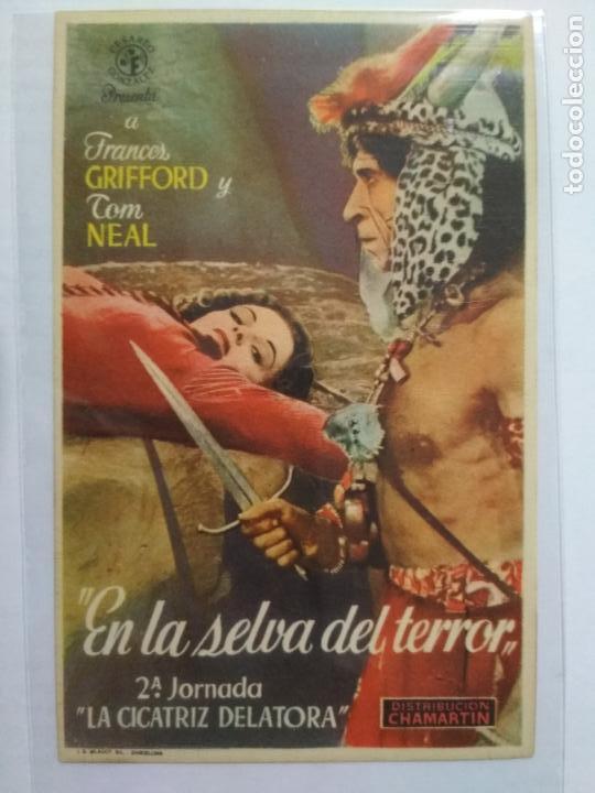 Folhetos de m&atilde;o de filmes antigos de cinema: FOLLETO DE CINE, EN LA SELVA DEL TERROR, ORIGINAL SIN PUBLICIDAD