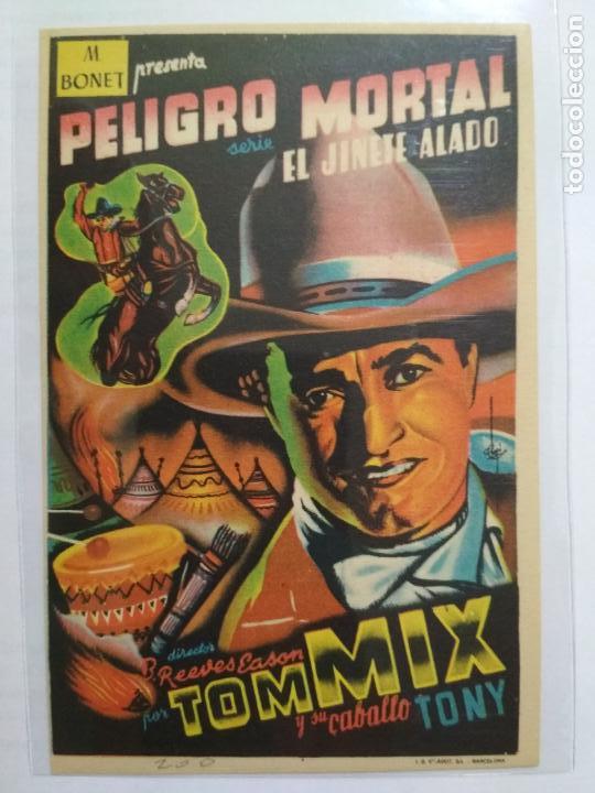 Folhetos de m&atilde;o de filmes antigos de cinema: FOLLETO DE CINE, PELIGRO MORTAL - EL JINETE ALADO, ORIGINAL SIN PUBLICIDAD