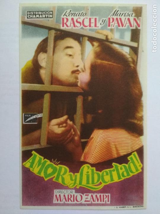 Folhetos de m&atilde;o de filmes antigos de cinema: FOLLETO DE CINE, AMOR Y LIBERTAD, ORIGINAL SIN PUBLICIDAD