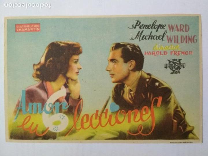 Folhetos de m&atilde;o de filmes antigos de cinema: FOLLETO DE CINE, AMOR EN 6 LECCIONES, ORIGINAL SIN PUBLICIDAD