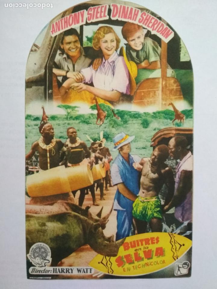 Folhetos de m&atilde;o de filmes antigos de cinema: FOLLETO DE CINE, BUITRES EN LA SELVA, ORIGINAL SIN PUBLICIDAD
