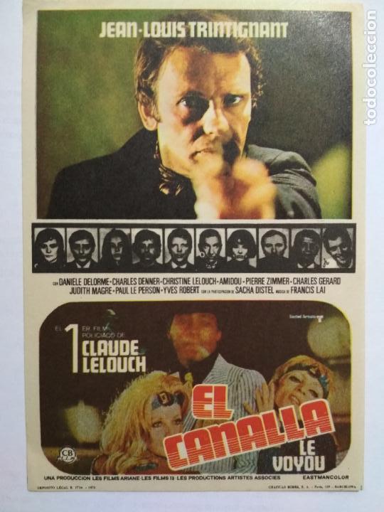 Folhetos de m&atilde;o de filmes antigos de cinema: FOLLETO DE CINE, EL CANALLA, ORIGINAL SIN PUBLICIDAD