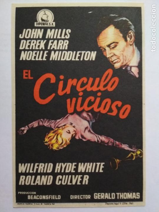 Folhetos de m&atilde;o de filmes antigos de cinema: FOLLETO DE CINE, EL CIRCULO VICIOSO, ORIGINAL SIN PUBLICIDAD
