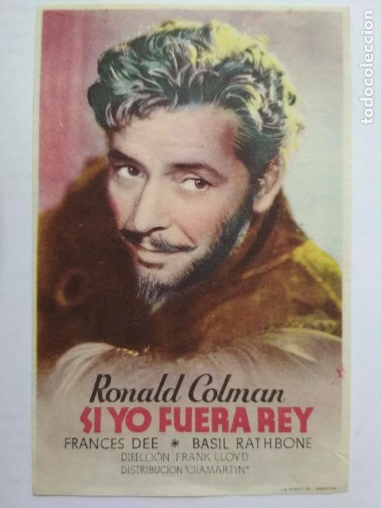 Folhetos de m&atilde;o de filmes antigos de cinema: FOLLETO DE CINE, SI YO FUERA REY, ORIGINAL SIN PUBLICIDAD