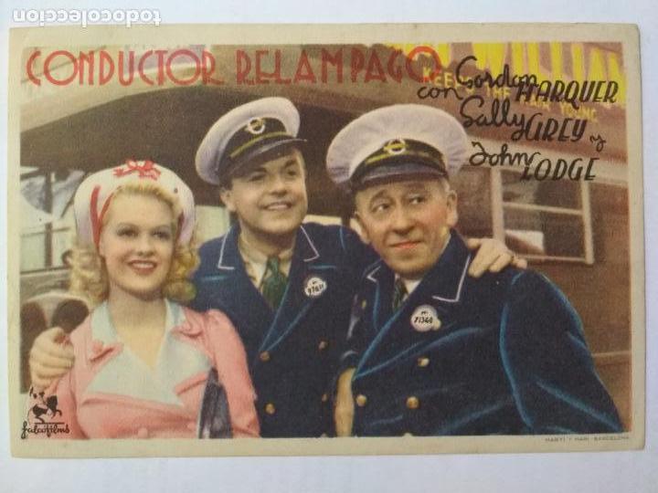 Folhetos de m&atilde;o de filmes antigos de cinema: FOLLETO DE CINE, CONDUCTOR RELAMPAGO, ORIGINAL SIN PUBLICIDAD